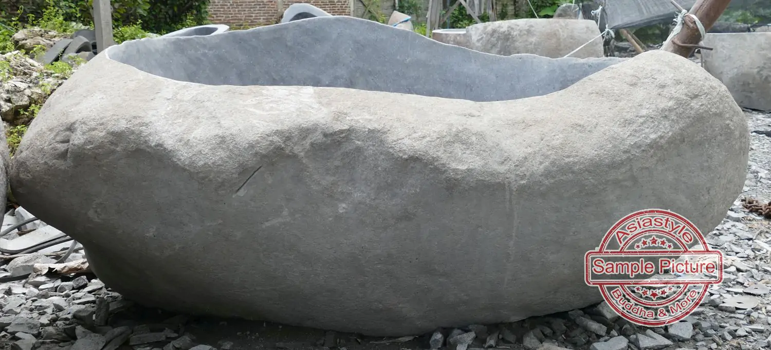  Product image 4 of the product “Riverstone basin, natural surface, polished inside. Dia approx 151-160cm Height 51-60cm ”